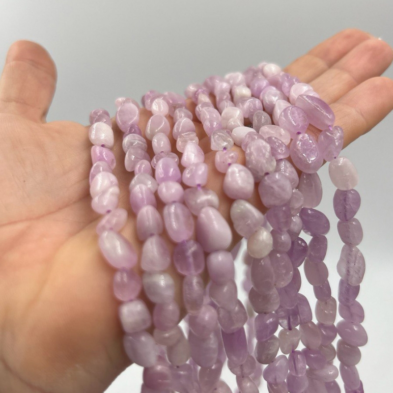 Бусины Кунцит форма галтовка размер 6*8*8-10мм натуральный камень