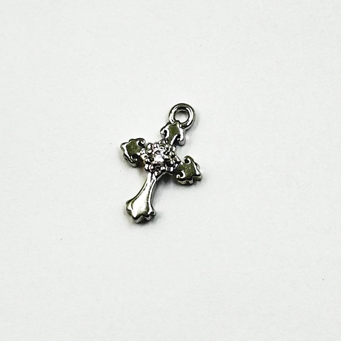 Подвеска Крестик 6*11мм цвет серебро